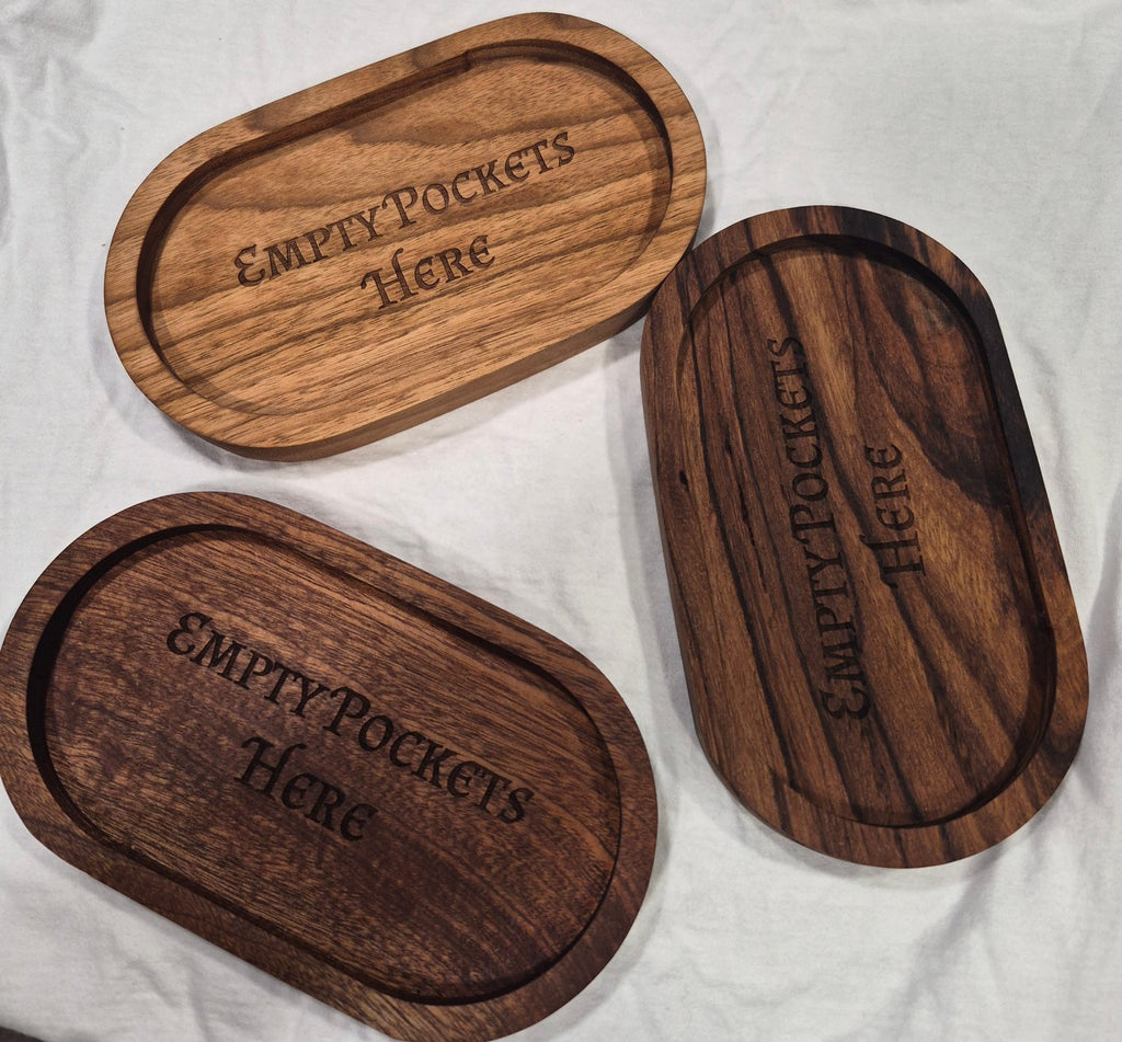 Rustic Engraved Wooden Catch-All Dish