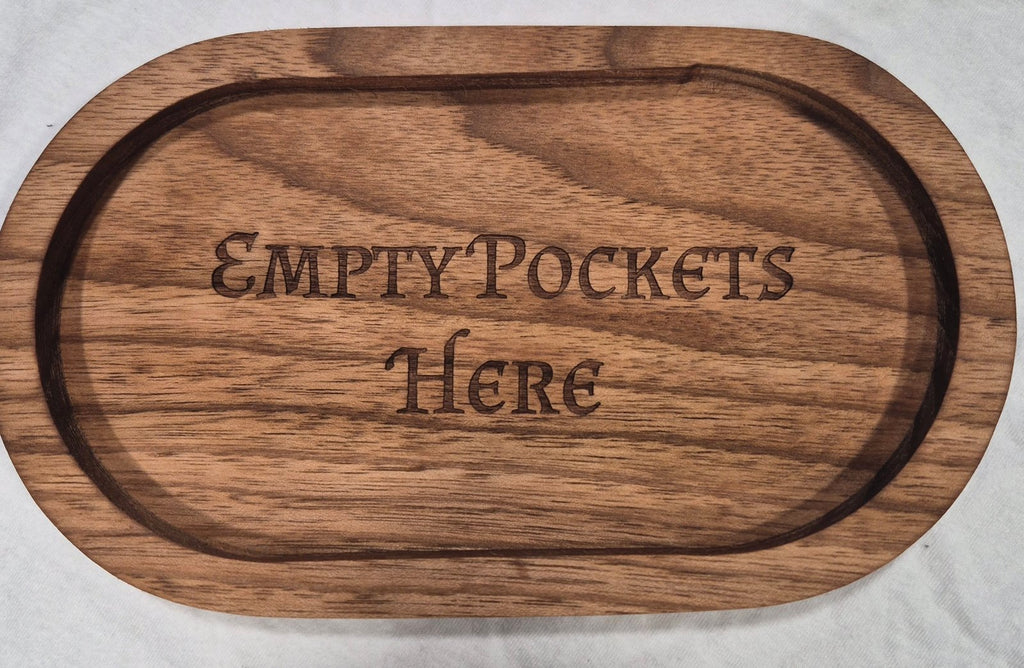 Rustic Engraved Wooden Catch-All Dish