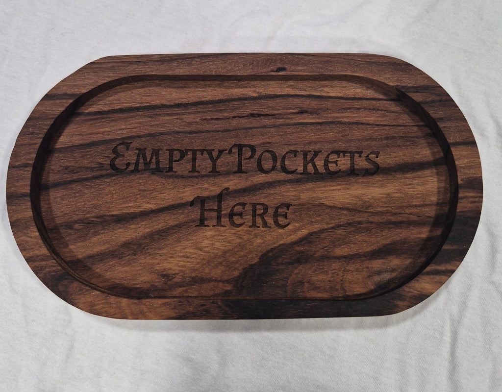 Rustic Engraved Wooden Catch-All Dish