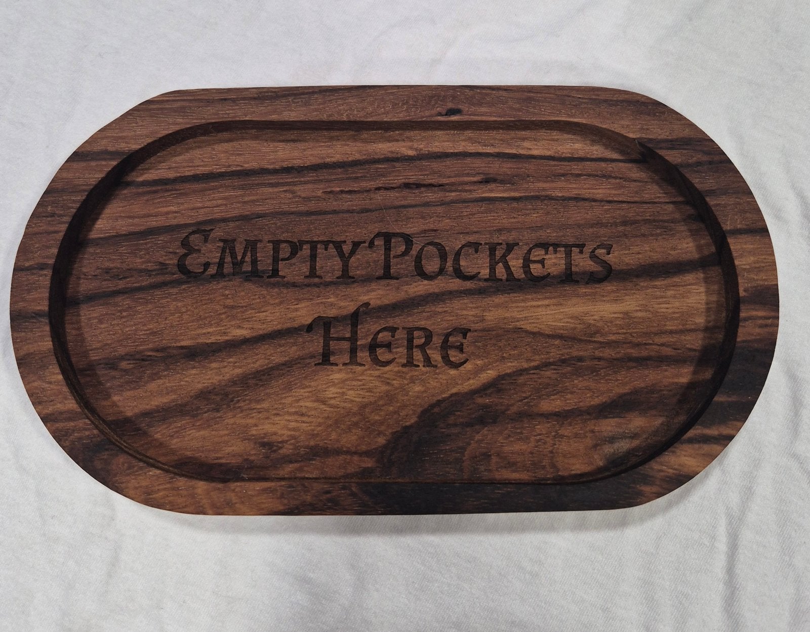 Rustic Engraved Wooden Catch-All Dish