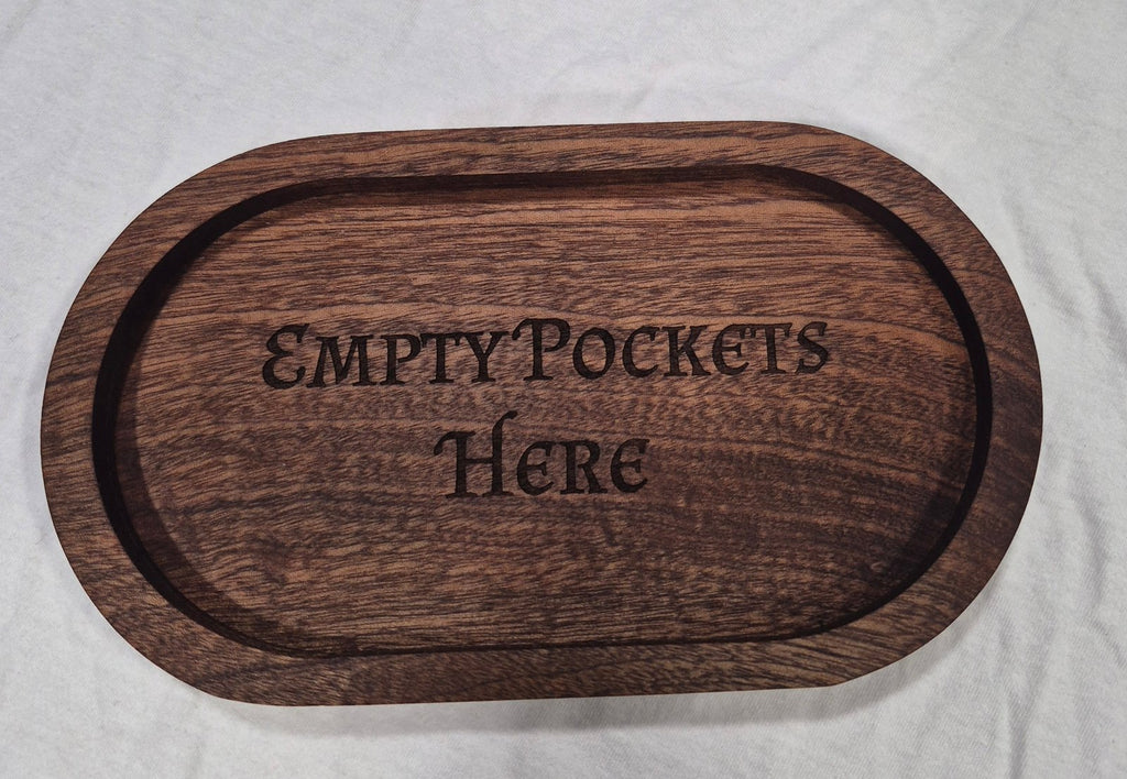 Rustic Engraved Wooden Catch-All Dish