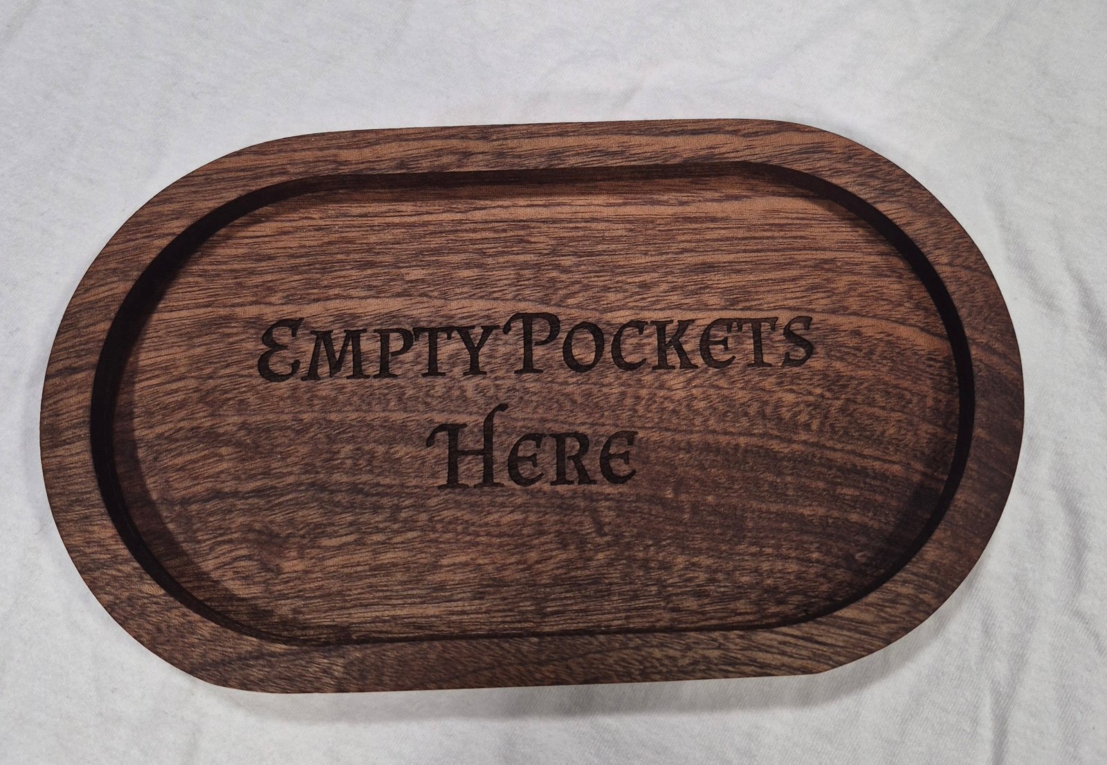 Rustic Engraved Wooden Catch-All Dish