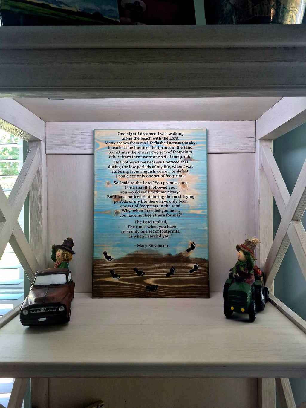 “Footprints in the Sand” Wood Wall Art