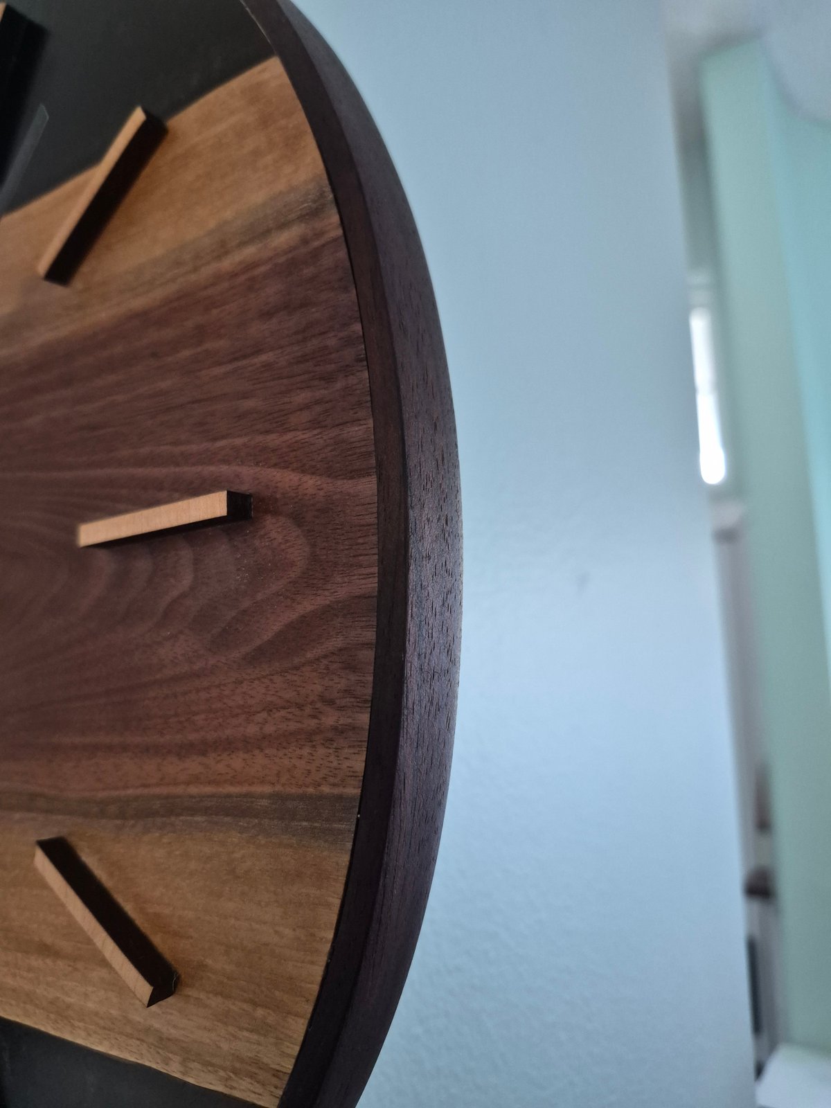 16" Live Edge Walnut & Epoxy Wall Clock | Steam-Bent Peruvian Walnut