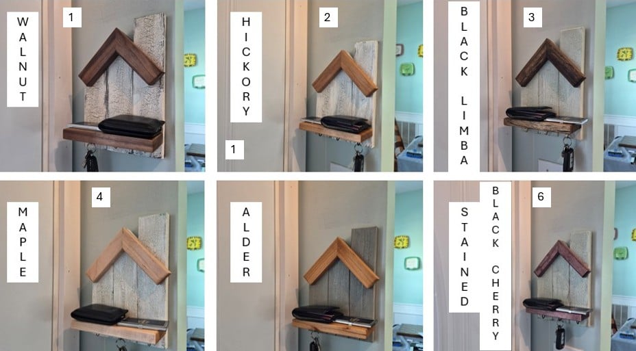 Rustic Entryway Key Holder with Shelf – 7.5in x 14in