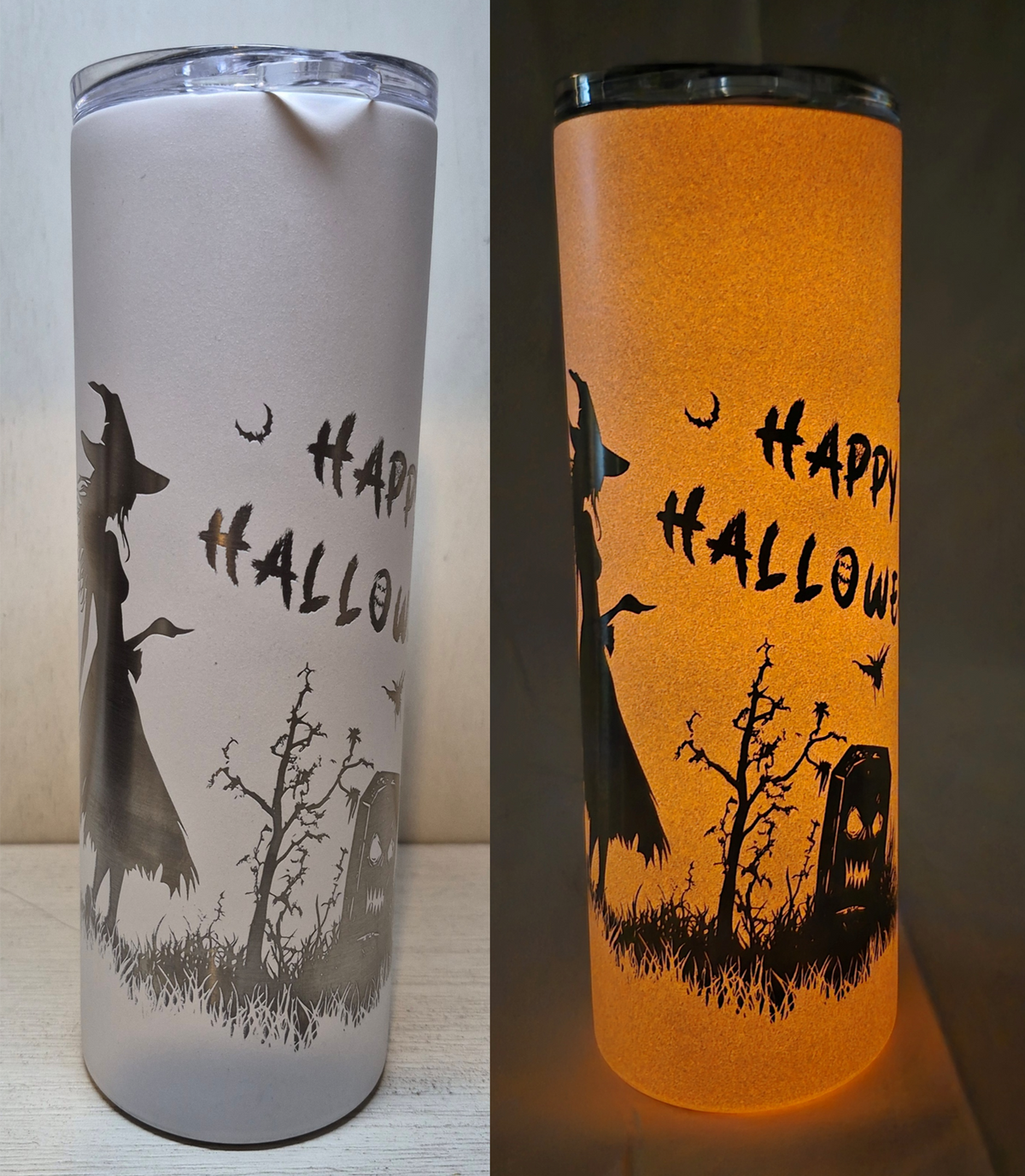 20 oz Glow-in-the-Dark Engraved Skinny Tumbler Wrap